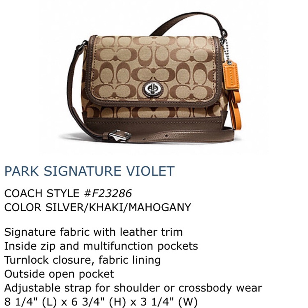 Coach Park Signature Violet Cross-body Purse